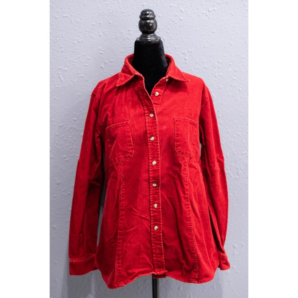 Motherhood Red Corduroy Shirt, Size Medium Maternity